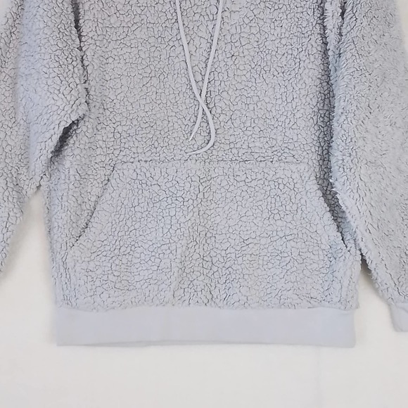 ASOS Pullover Oversized Sherpa Hoodie Size XS in Light Gray - Picture 4 of 16